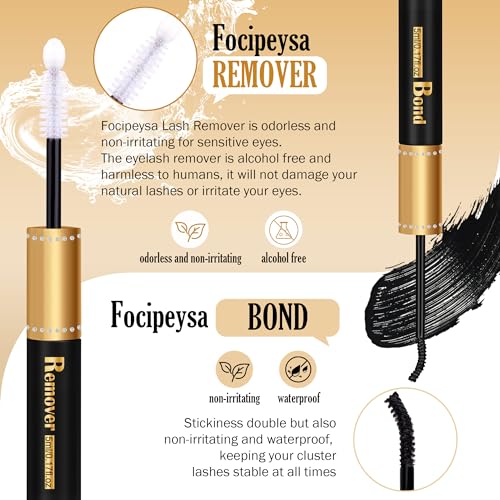 Focipeysa Lash Extension Kit Thick Eyelash Extension Kit 10-18mm Fluffy Lash Clusters 200D Individual Eyelashes Kit with Lash Bond, Lash Remover, Lash Applicator, DIY Lashes Extension - Morena Vogue