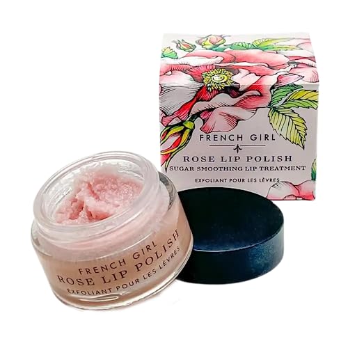 French Girl Rose Lip Scrub - Organic Sugar Scrub For Lips, Hydrating Lip Exfoliator & Moisturizer with Shea Butter & Essential Oils, Treatment for Dry Lips, Clean, Vegan & Cruelty-Free, 1oz - Morena Vogue