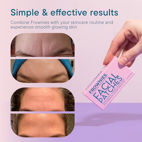 FROWNIES Forehead and Between the Eyes Wrinkle Patches - Hypoallergenic Facial Patches to Smooth & Soften Forehead Wrinkles & Eleven Lines - For Overnight Use, 144 Patches - Morena Vogue