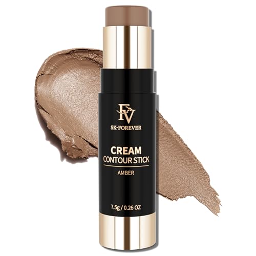 FV Cool Toned Contour Stick, Blendable & Smooth, Natural Finish Cream Contour Stick, Waterproof & Long Lasting Face Shaping Contouring Stick Makeup for Beginners, Cruelty-free, 01 Amber - Morena Vogue