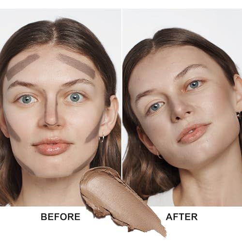 FV Cool Toned Contour Stick, Blendable & Smooth, Natural Finish Cream Contour Stick, Waterproof & Long Lasting Face Shaping Contouring Stick Makeup for Beginners, Cruelty-free, 01 Amber - Morena Vogue