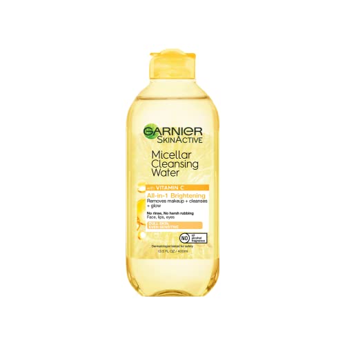 Garnier Micellar Water with Vitamin C, Facial Cleanser & Makeup Remover, 13.5 Fl Oz (400mL), 1 Count (Packaging May Vary) - Morena Vogue