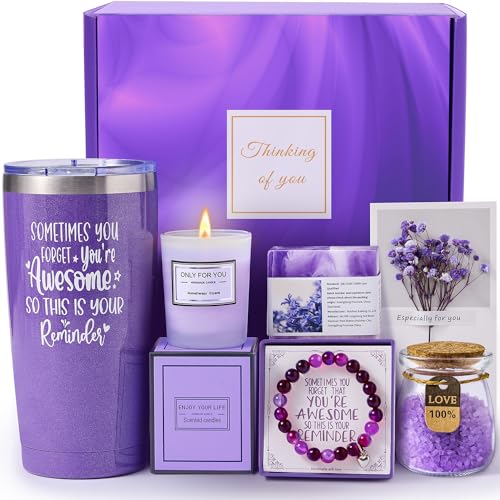 Gifts for Women Mom Best Friend, Unique Birthday Valentines Mothers Day Christmas Gifts for Women, Lavender Spa Gift Basket Set for Her, Self Care Get Well Retirement Appreciation Gifts - Morena Vogue