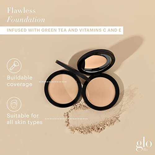 Glo Skin Beauty Pressed Base Powder Foundation Makeup (Honey Medium) - Flawless Coverage for a Radiant Natural, Second-Skin Finish - Morena Vogue