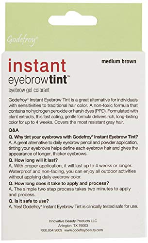 Godefroy Instant Eyebrow Color, Medium Brown, 0.18 ounces, 12-weeks of long lasting, 3-applications per kit, 3 Count (Pack of 1) - Morena Vogue