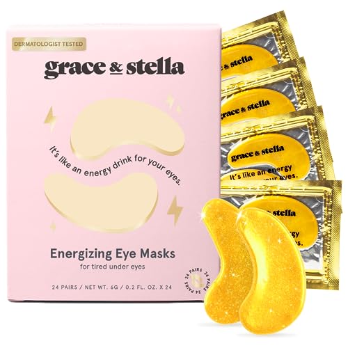 grace & stella Under Eye Mask (Gold, 24 Pairs) Reduce Dark Circles, Puffy Eyes, Undereye Bags, Wrinkles - Gel Under Eye Patches - Gifts for Women - Birthday Gifts for Women - Vegan Cruelty Free - Morena Vogue