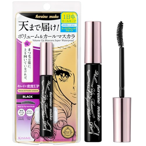 HEROINE MAKE by KISSME Volume UP Mascara Super Waterproof WP 01 Black | with Ultra Volumizing for Even Long-Lasting and Curl Eyelash for Women - Morena Vogue