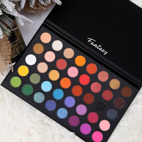 Highly Pigmented Eye Makeup Palette, Matte Shimmer Metallic Eyeshadow Pallet Long Lasting Blendable Natural Colors Make Up Eye Shadows Cosmetics Gift Kit - Morena Vogue