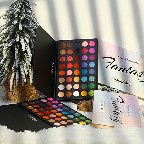 Highly Pigmented Eye Makeup Palette, Matte Shimmer Metallic Eyeshadow Pallet Long Lasting Blendable Natural Colors Make Up Eye Shadows Cosmetics Gift Kit - Morena Vogue