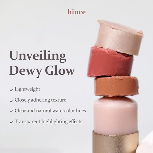 hince True Dimension Radiance Balm 10g - Natural Shimmer Glow Face Highlighter, Transparent Color Tones, Brighten Skin Tone, Slim Fitting Texture, Blush, Multi Makeup Stick (1, TENDER ROOM, TP003) - Morena Vogue