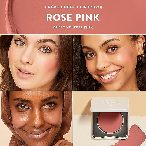 Honest Beauty 2-in-1 Creme Cheek Blush + Lip Color | EWG Verified, Vegan + Cruelty Free | Rose Pink, .1 oz - Morena Vogue