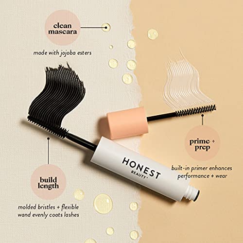 Honest Beauty 2-in-1 Extreme Length Clean Mascara + Lash Primer | Lengthening + Volumizing | EWG Verified + Cruelty Free | Black, .27 fl oz - Morena Vogue