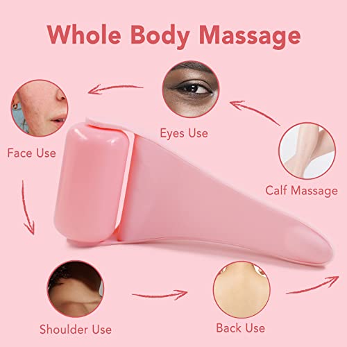 Ice Roller for Face, Ice Face Roller & Eye Puffiness Relief, Skin Care Reduce Wrinkles, Face Massager Roller Gifts for Women, Self Care Gifts for Woman Man (Pink) - Morena Vogue