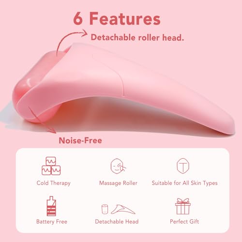 Ice Roller for Face, Ice Face Roller & Eye Puffiness Relief, Skin Care Reduce Wrinkles, Face Massager Roller Gifts for Women, Self Care Gifts for Woman Man (Pink) - Morena Vogue