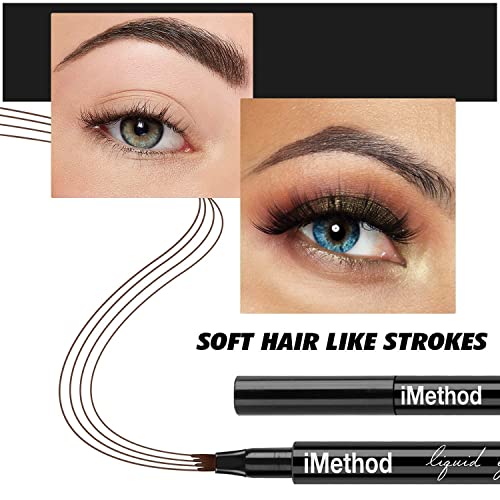 iMethod Eyebrow Pen - iMethod Eye Brown Makeup, Eyebrow Pencil with a Micro-Fork Tip Applicator Creates Natural Looking Brows Effortlessly and Stays on All Day, Light Brown - Morena Vogue