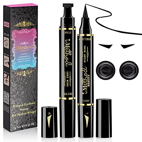 iMethod Eyeliner Stamp - 2 Pens Winged Eyeliner Stamp, for All Eye Shapes, Winged Eyeliner Stamp, Perfect Wing Cat Eye Liner, Waterproof & Smudge-proof, 10 mm - Morena Vogue