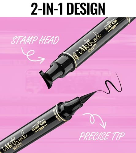 iMethod Eyeliner Stamp - 2 Pens Winged Eyeliner Stamp, for All Eye Shapes, Winged Eyeliner Stamp, Perfect Wing Cat Eye Liner, Waterproof & Smudge-proof, 10 mm - Morena Vogue