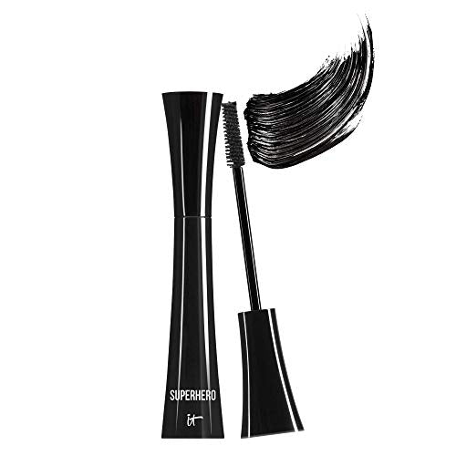 IT Cosmetics Superhero Mascara – Super Elastic Stretch Black Mascara for Volume & Length - Volumizing Mascara with Collagen, Biotin & Peptides – Suitable Makeup Mascara for Sensitive Eyes - Morena Vogue