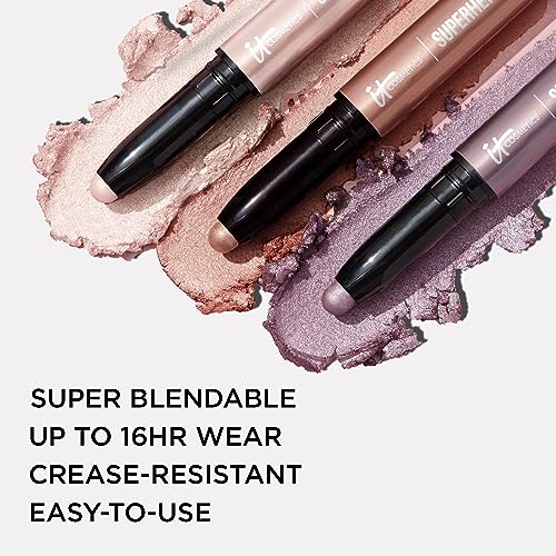 IT Cosmetics Superhero No-Tug Waterproof Eyeshadow Stick - Longwear Blendable Cream with Built-In Primer Suitable for Sensitive Eyes 0.05 oz - Morena Vogue