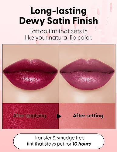 It'S SKIN Tincy All Daily Tattoo Long-Lasting Lip Stain Tint 4g (08 Burgundy Balm) - Non-Transfer | Smooth Satin Finish, Rich Pigmentation | Moisturizing, Comfortable Vivid Color for Lasting All-Day - Morena Vogue