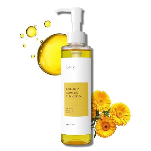 IUNIK Calendula & Jojoba Oil-Infused Vegan Cleansing Oil – Gentle Blackhead Melting & Makeup Remover Facial Cleanser w/ 94% Plant-based Oils Korean Skincare - Morena Vogue