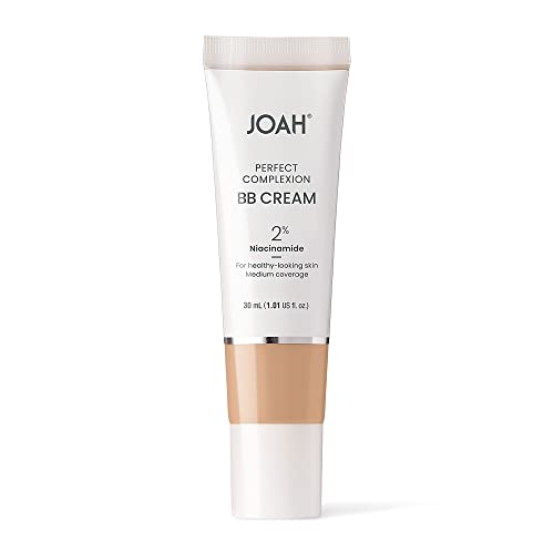 JOAH Perfect Complexion BB Cream with Hyaluronic Acid and Niaciminade, Korean Makeup with Medium Buildable Coverage, Evens Skin Tone, Lightweight, Semi Matte Finish, Tan with Neutral Undertones (Light with Cool Undertones) - Morena Vogue