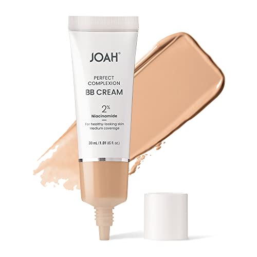 JOAH Perfect Complexion BB Cream with Hyaluronic Acid and Niaciminade, Korean Makeup with Medium Buildable Coverage, Evens Skin Tone, Lightweight, Semi Matte Finish, Tan with Neutral Undertones (Light with Cool Undertones) - Morena Vogue