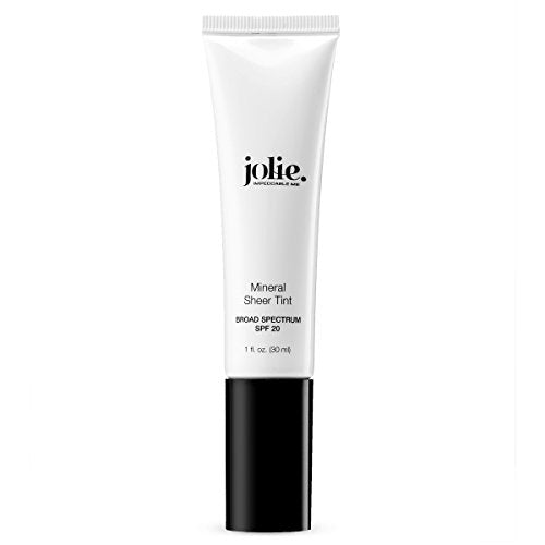 Jolie Mineral Sheer Tint SPF 20 Oil Free - Face Tinted Moisturizer - Hydration - Coverage - Sunscreen- Mineral Formula - Vegan (Natural Glow) - Morena Vogue