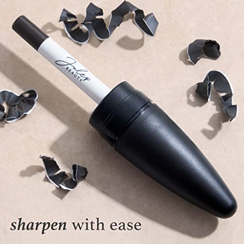 Julep Cosmetic Makeup Pencil Sharpener - Eyeliner, Lip Liner and Eyebrow Pencils - Compact Travel Friendly - Easy to Clean - Universal Sharpener for Wood and Plastic Pencils - German Made Steel - Morena Vogue