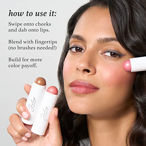 Julep Skip The Brush Cream to Powder Blush Stick - Rose Gold - Blendable and Buildable Color - 2-in-1 Blush and Lip Makeup Stick - Morena Vogue