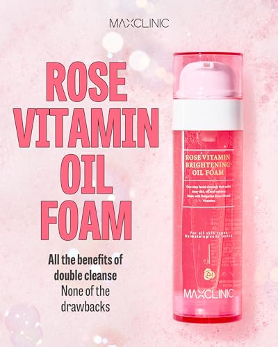 [K-Beauty] Rose Vitamin Moisturizing Oil Foam | Daily Face Wash Oil Based Cleanser | Korean Oil Cleanser for Face | Hydrating Facial Cleanser for Dry Sensitive Skin (3.72 fl oz) - Morena Vogue