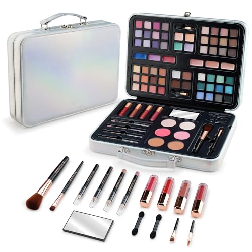 Kids Makeup Sets for Girls 8-10, Teen Makeup Kits for Beginner Starter with Silver Case, Portable Traveling Full Makeup Kit with Everything, Cosmetics Makeup Gift Set for Birthday - Morena Vogue