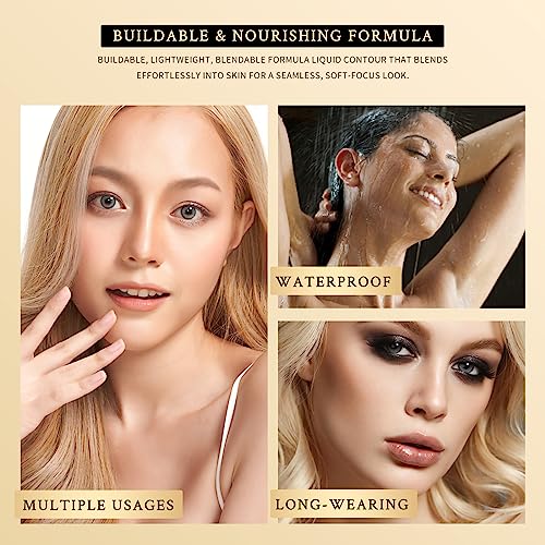 KIMUSE Soft Liquid Contour Stick, Glow Liquid Cream Bronzer, Weightless, Long-Wearing, Smudge Proof, Natural-Looking, Blendable, Bronzer Makeup - Morena Vogue