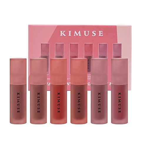 KIMUSE Water Gel Lip Tint 6 Colors Set, Highly Pigmented Long Lasting Moisturizing Glossy Lip Stains, Hydrate Lightweight Lip Gloss Makeup - Morena Vogue