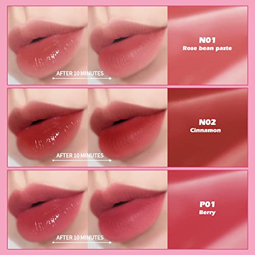 KIMUSE Water Gel Lip Tint 6 Colors Set, Highly Pigmented Long Lasting Moisturizing Glossy Lip Stains, Hydrate Lightweight Lip Gloss Makeup - Morena Vogue