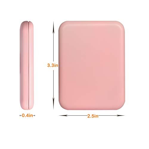 Kintion Pocket Mirror, 1X/3X Magnification LED Compact Travel Makeup Mirror with Light for Purse, 2-Sided, Portable, Folding, Handheld, Small Lighted Mirror for Gift, Pink - Morena Vogue