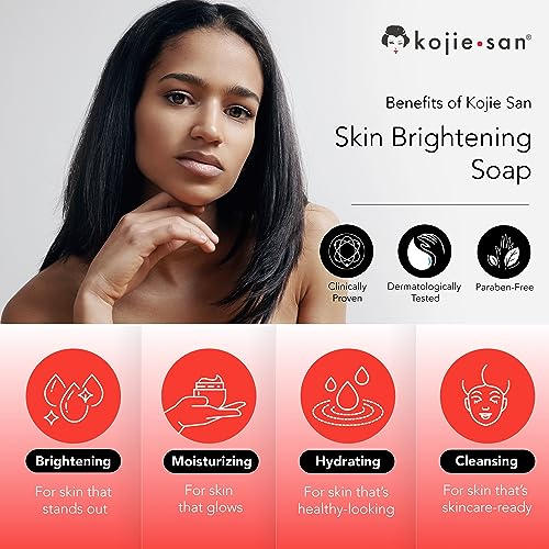 Kojie San Skin Brightening Soap - Original Kojic Acid Soap that Reduces Dark Spots, Hyperpigmentation, & Scars with Coconut & Tea Tree Oil - 65g x 2 Bars - Morena Vogue