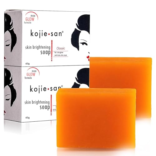 Kojie San Skin Brightening Soap - Original Kojic Acid Soap that Reduces Dark Spots, Hyperpigmentation, & Scars with Coconut & Tea Tree Oil - 65g x 2 Bars - Morena Vogue