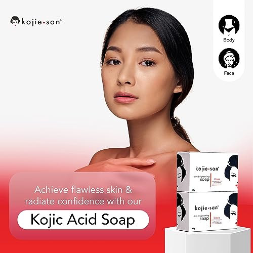 Kojie San Skin Brightening Soap - Original Kojic Acid Soap that Reduces Dark Spots, Hyperpigmentation, & Scars with Coconut & Tea Tree Oil - 65g x 2 Bars - Morena Vogue