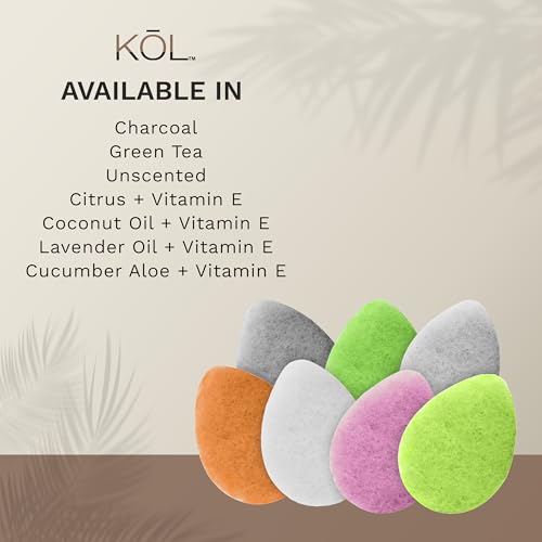 KOL Face Scrubber, Charcoal Infused Exfoliating Facial Cleansing Pads, Disposable Exfoliator Face Sponge for Daily Face Cleaning and Makeup Removal, 6 Count - Morena Vogue