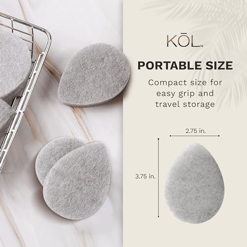 KOL Face Scrubber, Charcoal Infused Exfoliating Facial Cleansing Pads, Disposable Exfoliator Face Sponge for Daily Face Cleaning and Makeup Removal, 6 Count - Morena Vogue