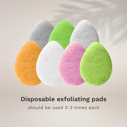 KOL Face Scrubber, Charcoal Infused Exfoliating Facial Cleansing Pads, Disposable Exfoliator Face Sponge for Daily Face Cleaning and Makeup Removal, 6 Count - Morena Vogue