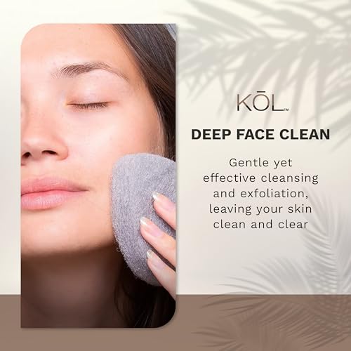 KOL Face Scrubber, Charcoal Infused Exfoliating Facial Cleansing Pads, Disposable Exfoliator Face Sponge for Daily Face Cleaning and Makeup Removal, 6 Count - Morena Vogue