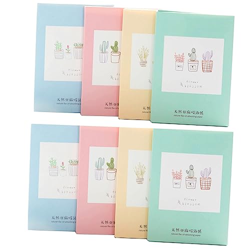 LAIYOHO 8 Packs of Portable Oil Blotting Sheets Extractable Makeup Facial Oil Blotting Sheets - Morena Vogue