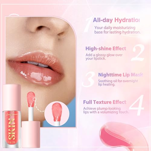 LANGMANNI Lip Oil,No-Sticky Gloss Lip Balm Lip Care,Fruit Flavoured Lip Oil For Dry Lip's Moisturizing Hydrating And Nourishing (Strawberry+Coco) - Morena Vogue