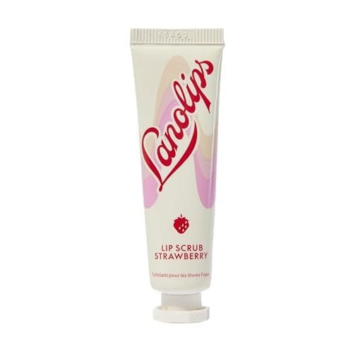 Lanolips Lip Scrub - Natural Lip Exfoliator Made with Lanolin, Vitamin E & Finely Ground Strawberry Seeds - Gentle Sugar Scrub for Healthy, Soft Lips - Strawberry (.35 oz) - Morena Vogue