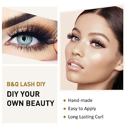 Lash Clusters B02 DIY Eyelash 72 Cluster Lashes C D Curl B&Q LASH Mega Volume Individual Lashes Eyelash Clusters Wispy Lashes Cluster DIY at Home (NM-D-8-16MIX) - Morena Vogue