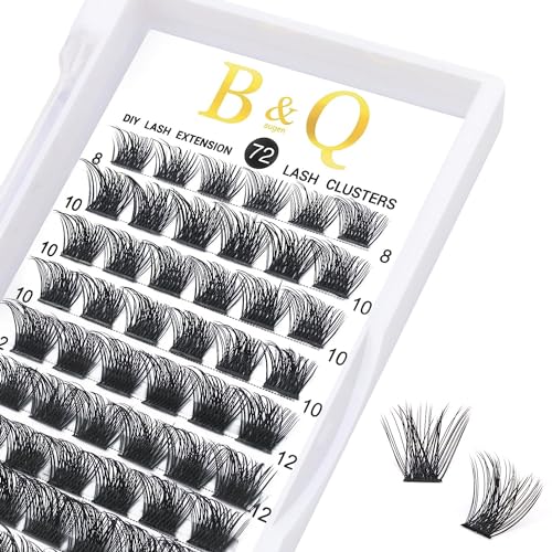 Lash Clusters B02 DIY Eyelash 72 Cluster Lashes C D Curl B&Q LASH Mega Volume Individual Lashes Eyelash Clusters Wispy Lashes Cluster DIY at Home (NM-D-8-16MIX) - Morena Vogue