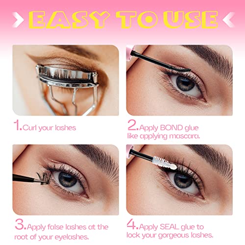 Lash Glue Bond and Seal Long Lasting Strong Hold Waterproof 2 in 1 Cluster Eyelash Glue for DIY Lash Extensions by Mavphnee - Morena Vogue