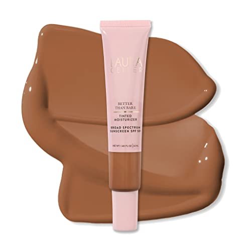 LAURA GELLER NEW YORK Better Than Bare Tinted Moisturizer - Sand 400 - Broad Spectrum SPF 50 - Buildable Light to Medium Coverage - Satin Finish - Morena Vogue